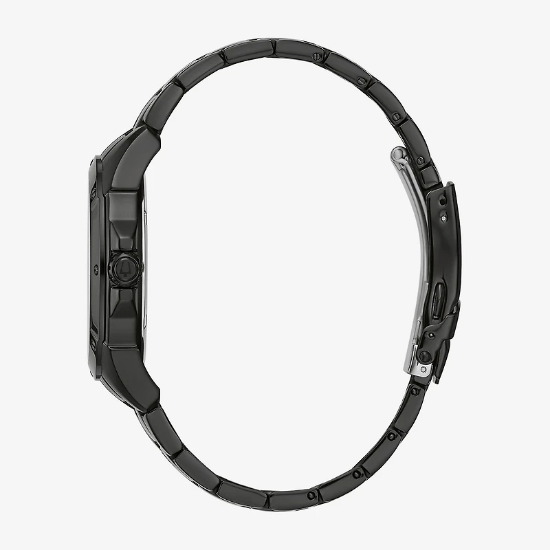 Bulova Classic Mens Multi-Function Black Stainless Steel Bracelet Watch 98c121