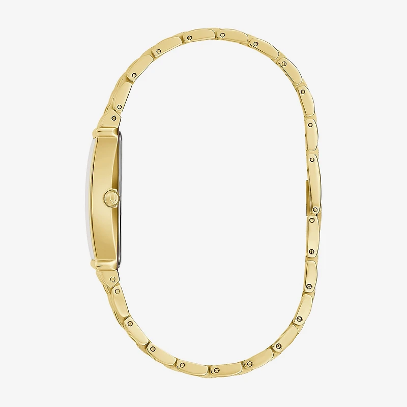 Bulova Diamond Mens Gold Tone Bracelet Watch 97f52