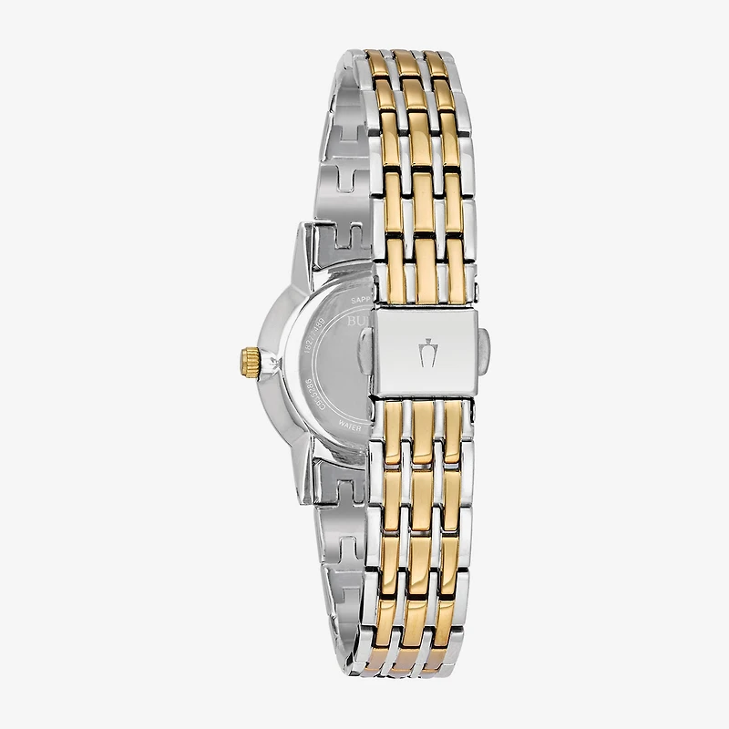 Bulova Classic Womens Two Tone Stainless Steel Bracelet Watch 98p115