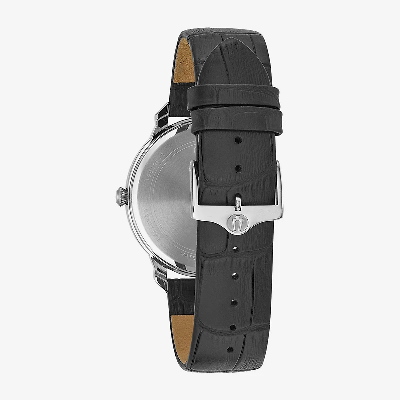 Bulova Classic Mens Black Leather Strap Watch 96a133