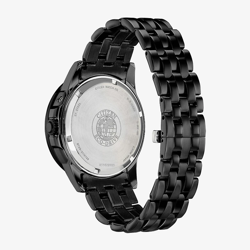 Citizen Calendrier Mens Gray Stainless Steel Bracelet Watch Bu0057-54e