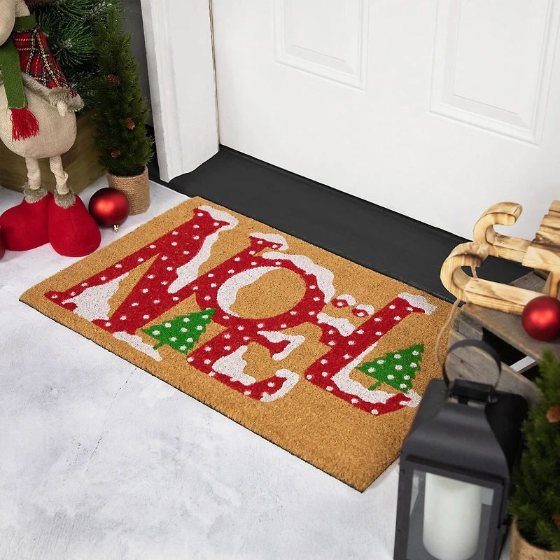 Northlight Noel Natural Coir Indoor Rectangular Doormat