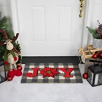 Northlight Poinsettia Coir Indoor Rectangular Doormat