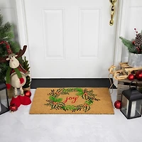 Northlight Coir Joy Wreath Indoor Rectangular Doormat