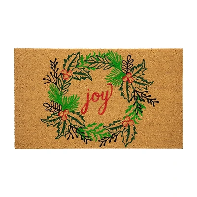 Northlight Coir Joy Wreath Indoor Rectangular Doormat