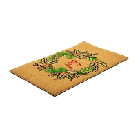 Northlight Coir Joy Wreath Indoor Rectangular Doormat