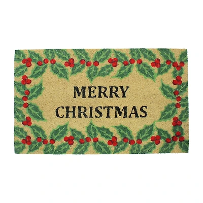Northlight Coir Berries Merry Indoor Rectangular Doormat