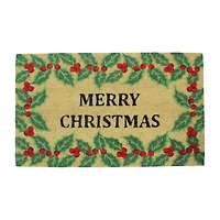 Northlight Coir Berries Merry Indoor Rectangular Doormat