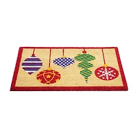 Northlight Tan Brown And Red Coir Indoor Rectangular Doormat