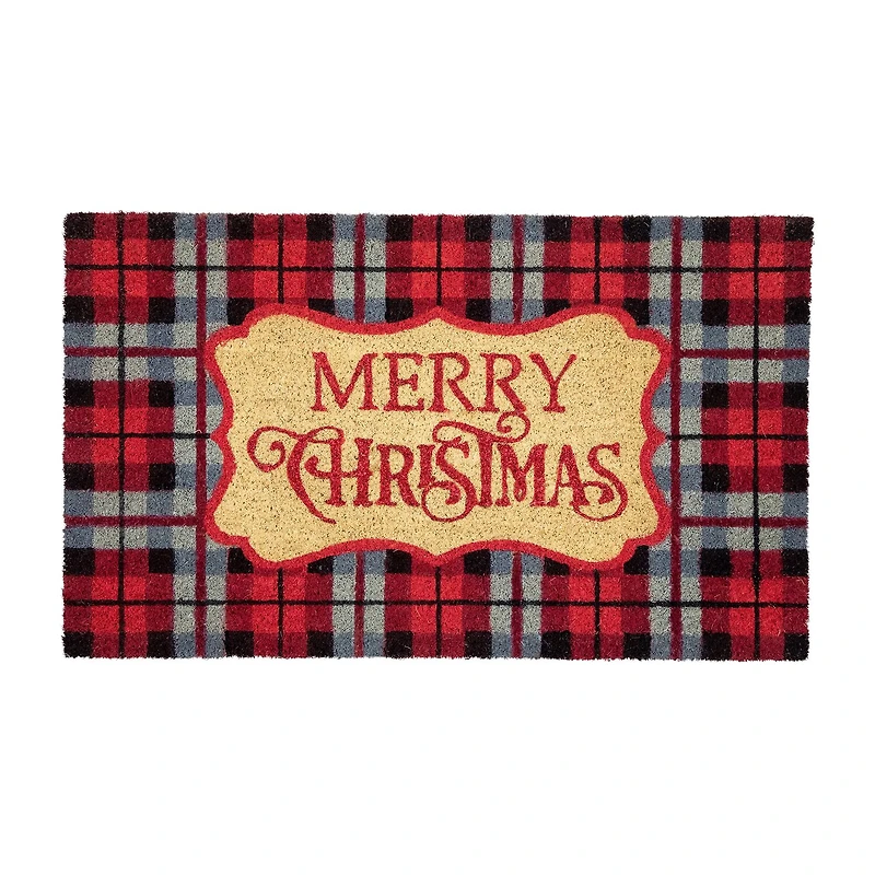 Northlight Red And Black Plaid Merry Indoor Rectangular Doormat