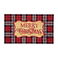 Northlight Red And Black Plaid Merry Indoor Rectangular Doormat