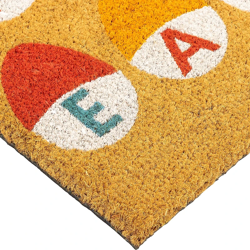 Northlight Natural Coir Happy Easter Egg Outdoor Rectangular Doormat