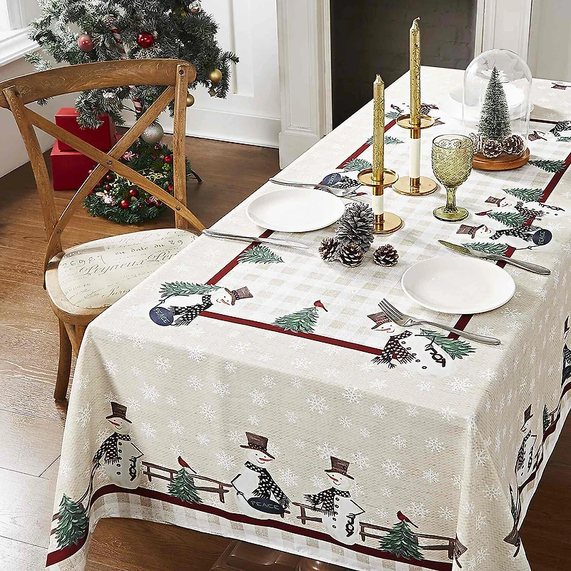 Avanti Country Snowman Tablecloth