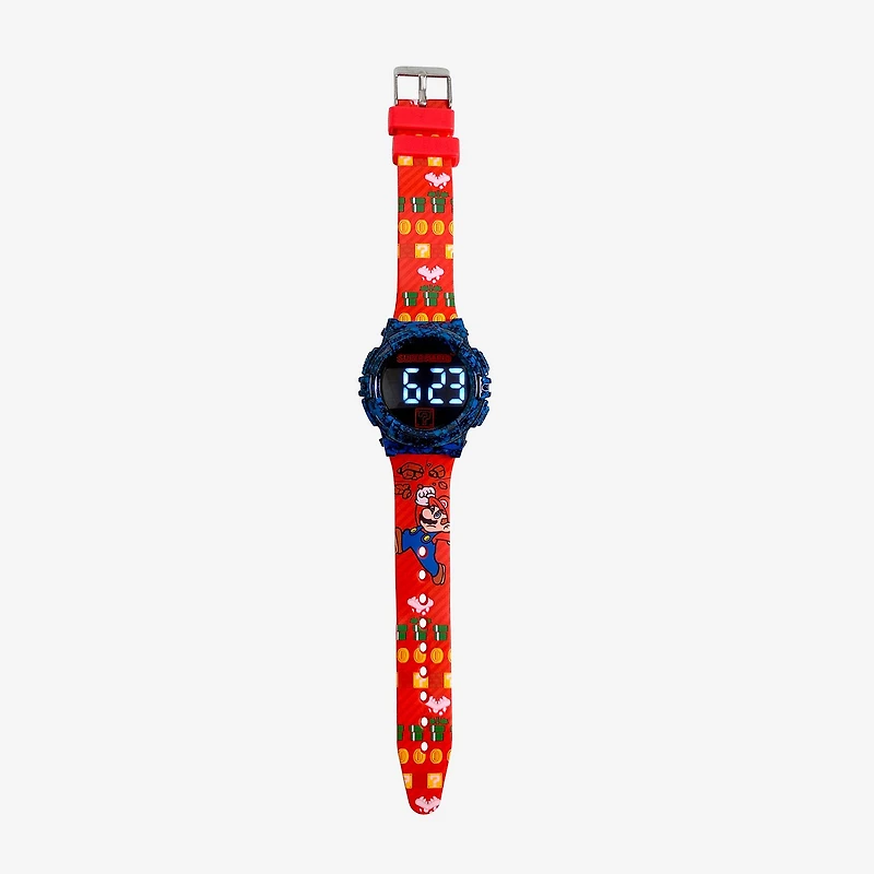 Nintendo Super Mario Boys Multicolor Strap Watch Gsm4283jc