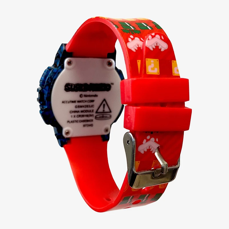 Nintendo Super Mario Boys Multicolor Strap Watch Gsm4283jc