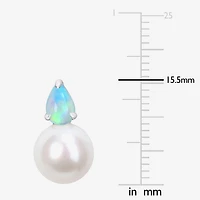 White Cultured Freshwater Pearl Sterling Silver 15.5mm Stud Earrings