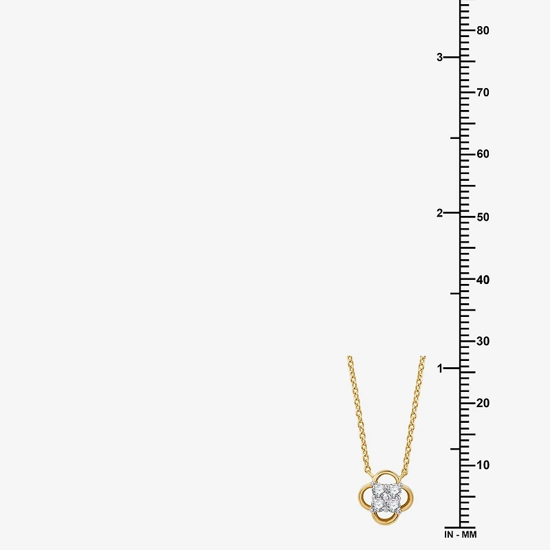 Womens 1/6 CT. T.W. Lab Grown White Diamond 10K Gold 17 Inch Pendant Necklace