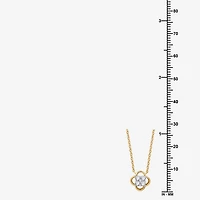 Womens 1/6 CT. T.W. Lab Grown White Diamond 10K Gold 17 Inch Pendant Necklace