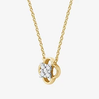 Womens 1/6 CT. T.W. Lab Grown White Diamond 10K Gold 17 Inch Pendant Necklace
