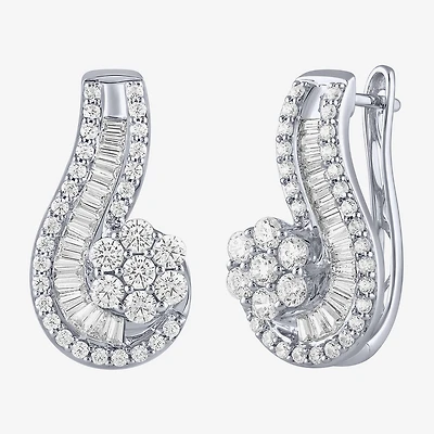 Diamond Blossom (G / Si2) Womens 2 CT. T.W. Lab Grown White Diamond 10K Gold Drop Earrings