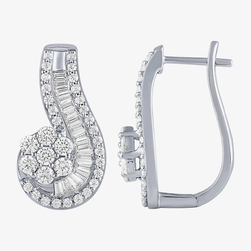 Diamond Blossom (G / Si2) Womens 2 CT. T.W. Lab Grown White Diamond 10K Gold Drop Earrings