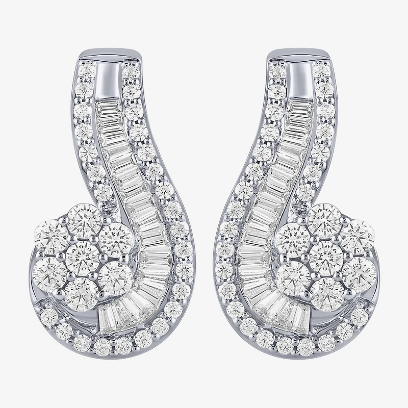 Diamond Blossom (G / Si2) Womens 2 CT. T.W. Lab Grown White Diamond 10K Gold Drop Earrings