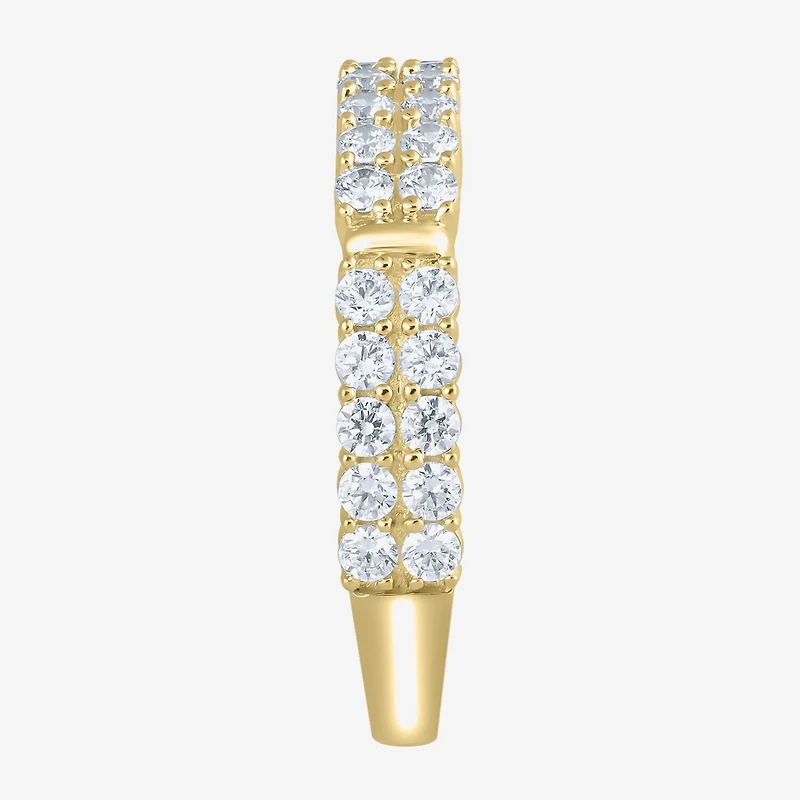 Womens 2MM 1 CT. T.W. Natural White Diamond 10K Gold Anniversary Wedding Band