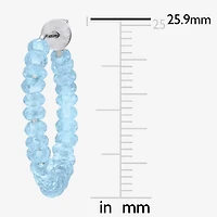 Womens Genuine Topaz Sterling Silver 26mm Hoop Earrings