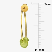 Womens Genuine Green Peridot 18K Gold Over Silver 26mm Hoop Earrings