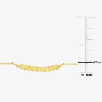 Womens Genuine Yellow Citrine 18K Gold Over Silver Beaded Bracelet