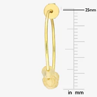 Womens Genuine Yellow Citrine 18K Gold Over Silver 26mm Hoop Earrings
