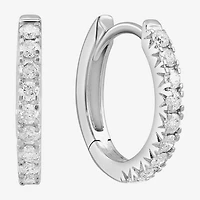 Effy Final Call Womens 1/4 CT. T.W. Natural White Diamond 14K Gold 12.4mm Hoop Earrings
