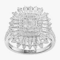 Effy Final Call (G / Si1) Womens 1 1/2 CT. T.W. Lab Grown White Diamond 14K Gold Cushion Halo Cocktail Ring
