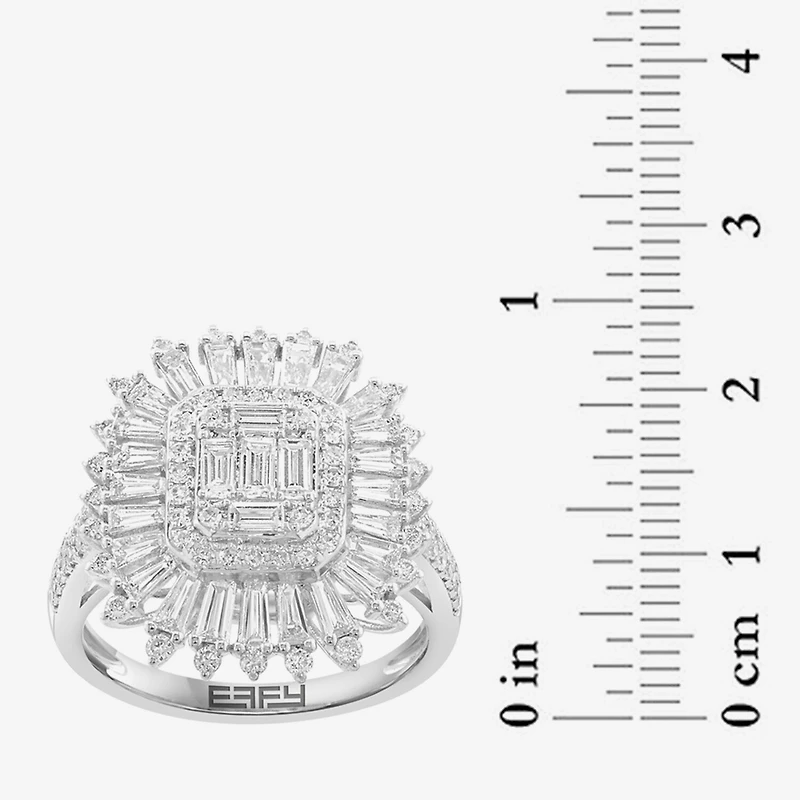Effy Final Call (G / Si1) Womens 1 1/2 CT. T.W. Lab Grown White Diamond 14K Gold Cushion Halo Cocktail Ring