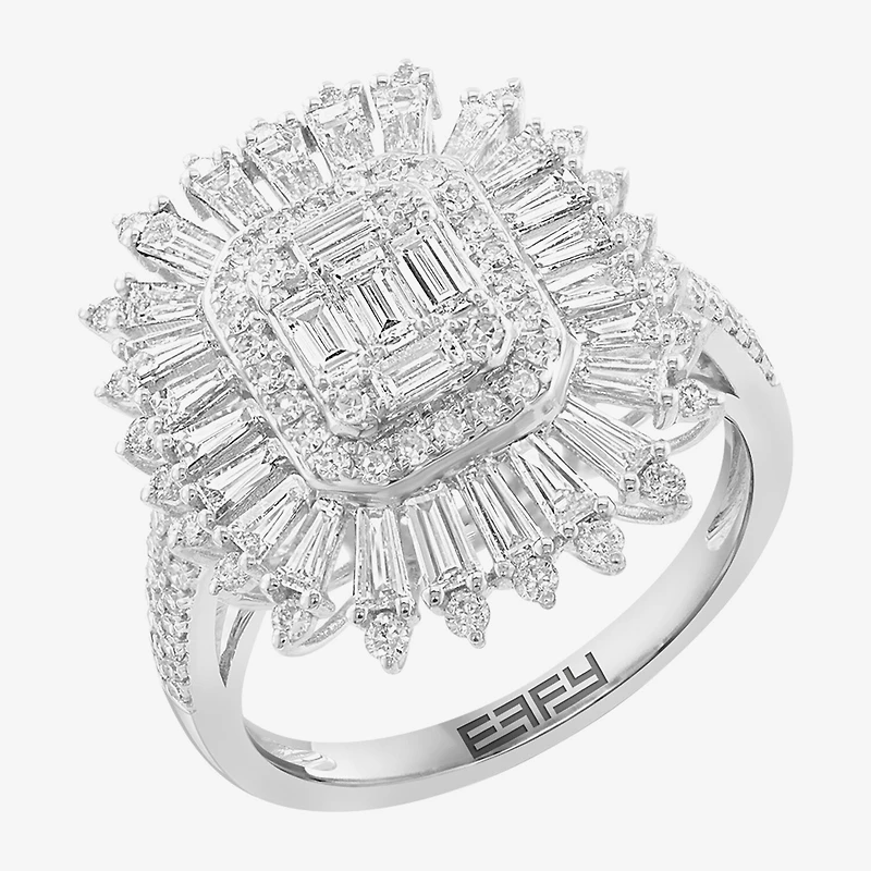 Effy Final Call (G / Si1) Womens 1 1/2 CT. T.W. Lab Grown White Diamond 14K Gold Cushion Halo Cocktail Ring