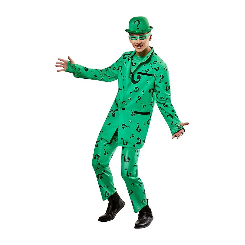 Mens Batman Forever Deluxe Riddler Short Sleeve Costume 4-pc. Set