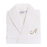 Linum Home Textiles Personalized Waffle Weave Bathrobe Unisex Adult Long Sleeve Length Robe