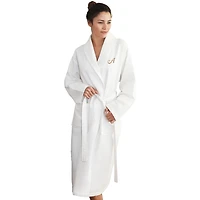 Linum Home Textiles Personalized Waffle Weave Bathrobe Unisex Adult Long Sleeve Length Robe