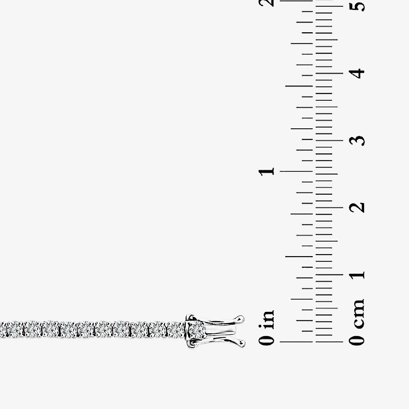 (F / Si2) Womens 10 CT. T.W. Lab-Grown White Diamond 10K Gold 18 Inch Tennis Necklace
