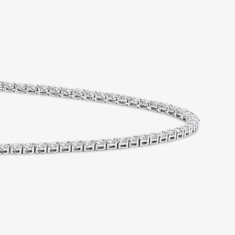 (F / Si2) Womens 10 CT. T.W. Lab-Grown White Diamond 10K Gold 18 Inch Tennis Necklace