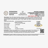 Grown Gorgeous (F,Vs2) Womens 4 7/8 Ct. T.W. Lab White Diamond 14K Gold Rectangular Side Stone Engagement Ring