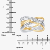 Diamonart Womens 10.5MM Lab Created White Cubic Zirconia Sterling Silver Bypass  Band