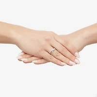 Diamonart Womens 10.5MM Lab Created White Cubic Zirconia Sterling Silver Bypass  Band