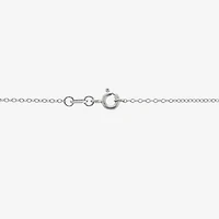 Womens Lab Created White Cubic Zirconia Sterling Silver Heart 18 Inch Pendant Necklace