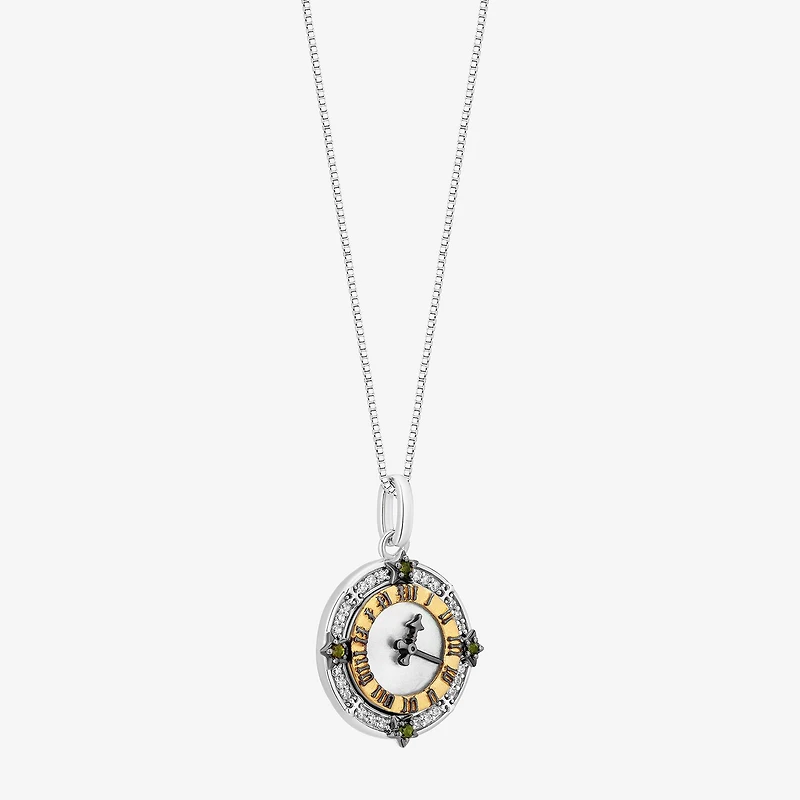 Tinkerbell Womens 1/10 CT. T.W. Genuine White Mother Of Pearl 14K Two Tone Gold Over Silver Round 18 Inch Pendant Necklace