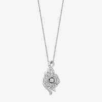 Enchanted Disney Fine Jewelry Cinderella, (I/I2) Womens 1/5 CT. Lab Grown White Diamond Sterling Silver 18 Inch Pendant Necklace