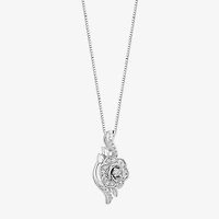 Enchanted Disney Fine Jewelry Cinderella, (I/I2) Womens 1/5 CT. Lab Grown White Diamond Sterling Silver 18 Inch Pendant Necklace