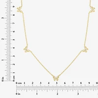 Diamond Addiction Butterfly (G-H/ Si2-I1) Womens 1/4 CT. T.W. Lab Grown White Diamond 14K Gold Over Silver Butterfly 18 Inch Pendant Necklace