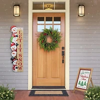 Glitzhome 42"H Wooden Christmas Let It Sonw Stack Snowman Christmas Porch Sign