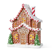 Glitzhome 12"H Christmas Lighted Resin Village Christmas Tabletop Decor
